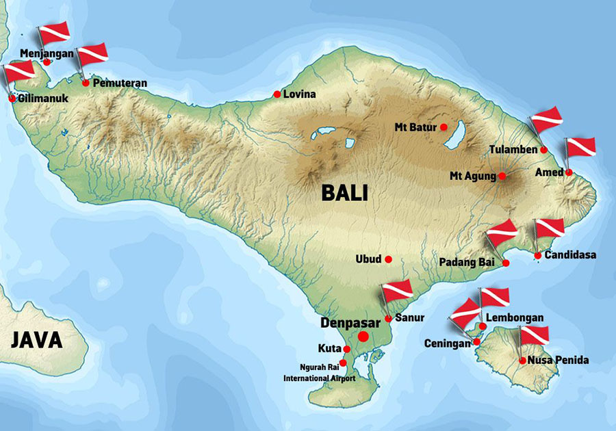 bali dive map